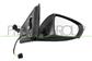 DOOR MIRROR RIGHT-CABLE-BLACK-WITH LAMP-CONVEX-2 PINS